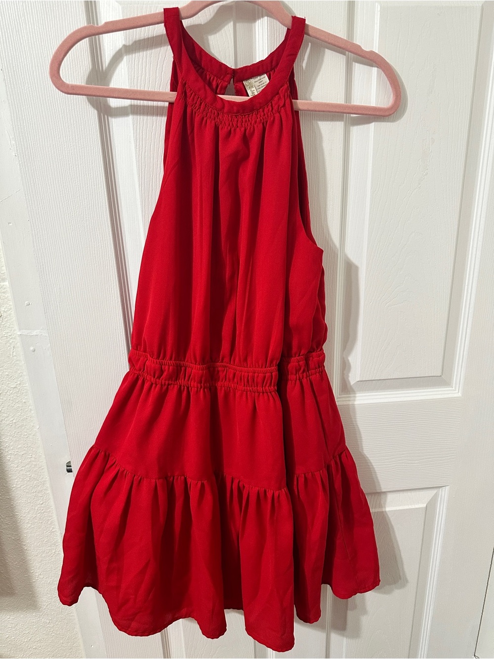 Women’s Red Halter Tiered Dress